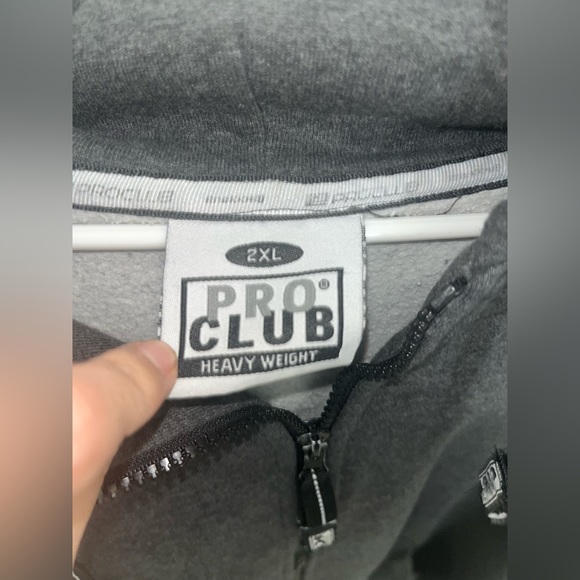 Pro Club Grey Zip Up Sweater Size 2XL - Picture 2 of 6